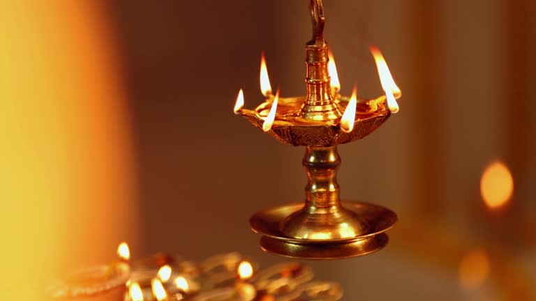[Traditional Oil Lamp Lighting]